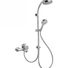 Pommeau De Douche, Flexible Et Barre De Douche|Sanindusa Barre de douche pour transformer le bain en douche douchette flexible 1.50m et support inclus Face chrome et blanc