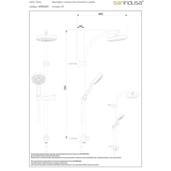 Pommeau De Douche, Flexible Et Barre De Douche|Sanindusa Barre de douche pour transformer le bain en douche douchette flexible 1.50m et support inclus Face chrome et blanc