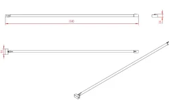 Paroi De Douche|Aurlane Barre de Fixation Chromée Recoupable pour Paroi de Douche - Longueur 100 cm