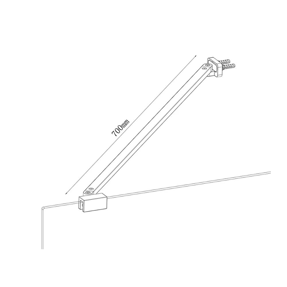 Paroi De Douche|GoodHome Barre de fixation/stabilisation pour paroi de douche L.70 cm, alu chrome, Ledava