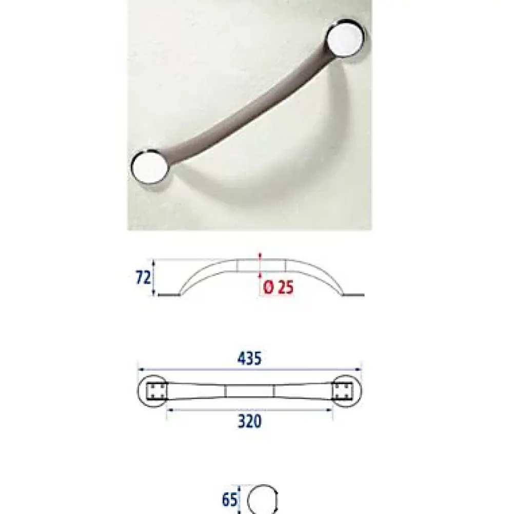 Barre D'Appui|Godonnier Barre de redressement en inox taupe Soft 37 cm