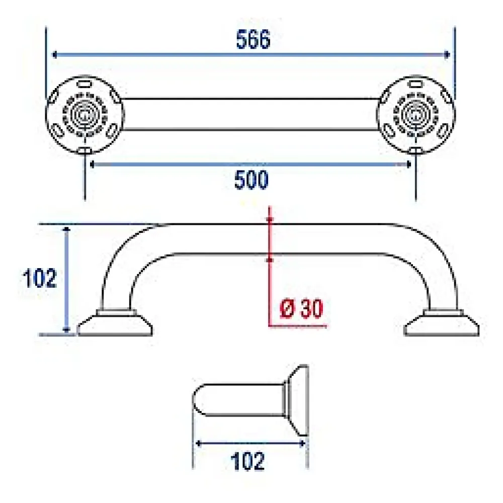Barre D'Appui|Godonnier Barre de redressement en laiton chromé 50 cm