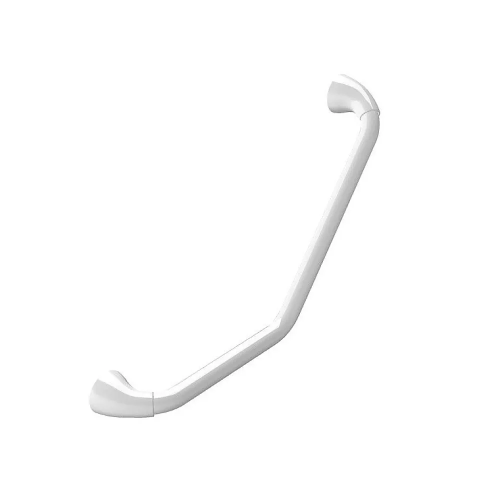 Spirella Barre de redressement ou d'appui coudée PROF Acier Inox 73,5cm Blanc