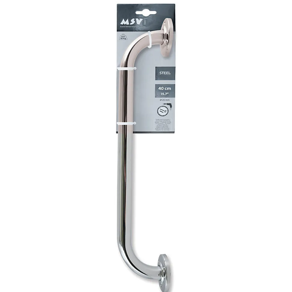MSV Barre de redressement ou d'appui Acier 40cm Chromé