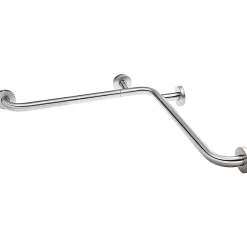 Barre D'Appui|Sanindusa Barre de relèvement en angle coudée à 90 PMR normes handicapé NewWCCare inox brossé