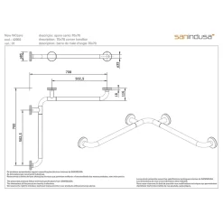 Barre D'Appui|Sanindusa Barre de relèvement en angle coudée à 90 PMR normes handicapé NewWCCare inox brossé