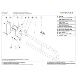 Barre D'Appui|Sanindusa Barre de relèvement et appui WC murale en U rabattable PMR normes handicapé NewWCCare 80 inox brossé