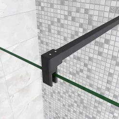 Pommeau De Douche, Flexible Et Barre De Douche|AICA Sanitaire Barre de stabilisation douche 90 cm alu noir - Verre 6-10 mm