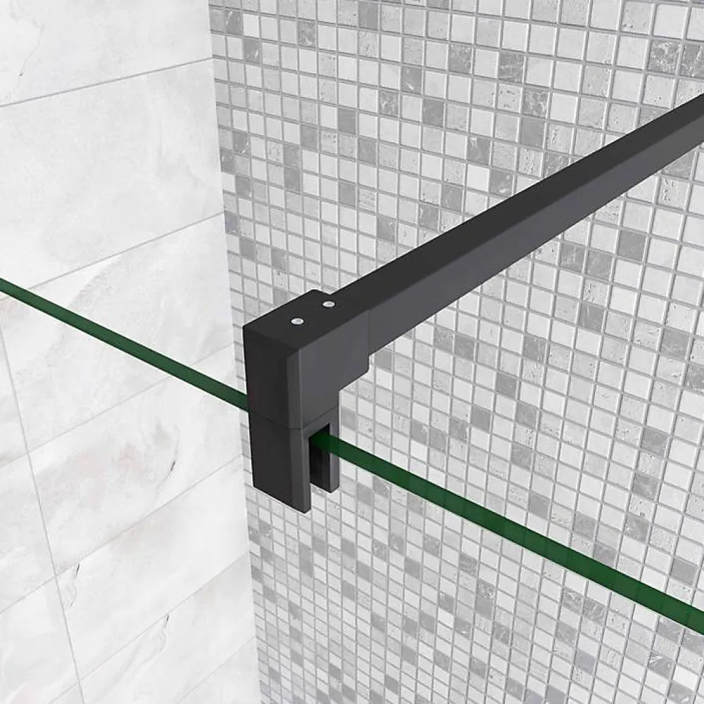 Pommeau De Douche, Flexible Et Barre De Douche|AICA Sanitaire Barre de stabilisation douche 90 cm alu noir - Verre 6-10 mm