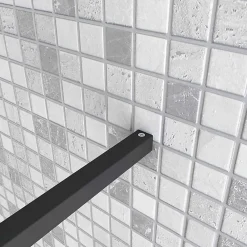 Pommeau De Douche, Flexible Et Barre De Douche|AICA Sanitaire Barre de stabilisation douche 90 cm alu noir - Verre 6-10 mm