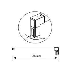 Pommeau De Douche, Flexible Et Barre De Douche|AICA Sanitaire Barre de stabilisation douche 90 cm alu noir - Verre 6-10 mm