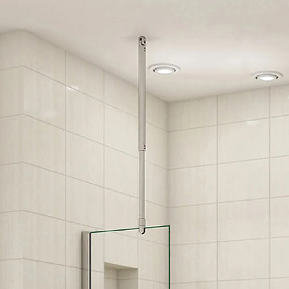 Pommeau De Douche, Flexible Et Barre De Douche|AICA Sanitaire Barre de stabilisation et fixation plafond pour paroi de douche - L 90-150cm - alu chrome - pour des verres de 6-10 mm