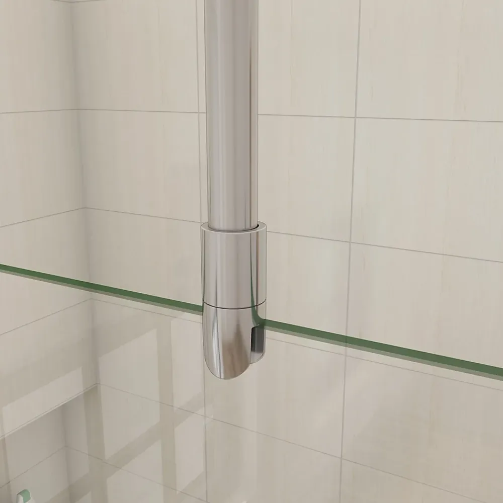 Pommeau De Douche, Flexible Et Barre De Douche|AICA Sanitaire Barre de stabilisation et fixation plafond pour paroi de douche - L 90-150cm - alu chrome - pour des verres de 6-10 mm