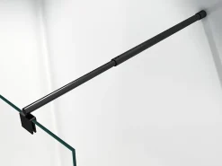 Bernstein Barre de stabilisation noire - barre de fixation ronde en noir - pour paroi de douche