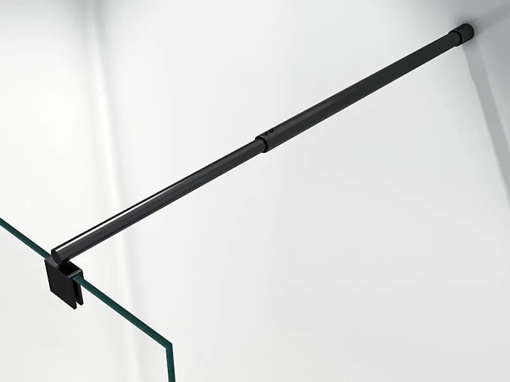 Bernstein Barre de stabilisation noire - barre de fixation ronde en noir - pour paroi de douche