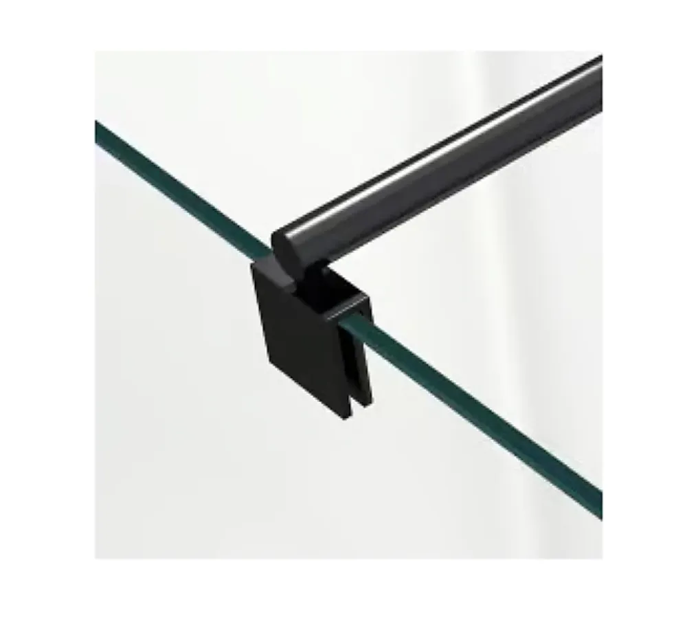 Bernstein Barre de stabilisation noire - barre de fixation ronde en noir - pour paroi de douche