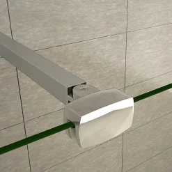 AICA Sanitaire Barre stabilisatrice 90 cm alu chrome - Verre 6-10 mm avec pince renforcée