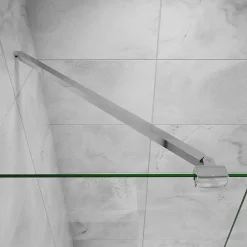 AICA Sanitaire Barre stabilisatrice 90 cm alu chrome - Verre 6-10 mm avec pince renforcée