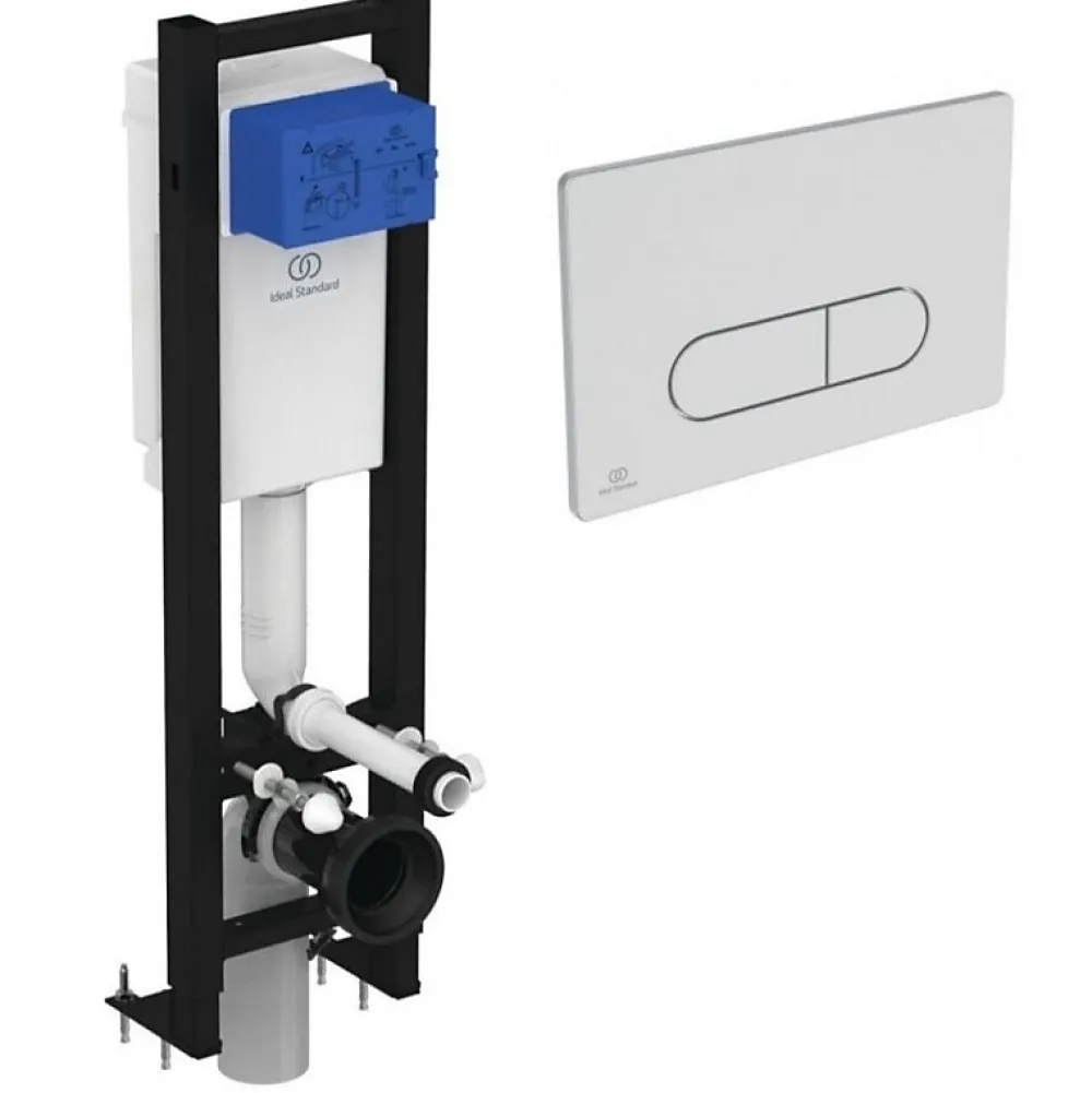 Wc Suspendu|Ideal Standard Bati-support autoportant gain de place éco certifié NF + plaque carrée