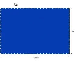 ECD Germany Bâche de couverture étanche protection en PE avec oeillets 8x12 m 180 g/m² bleu