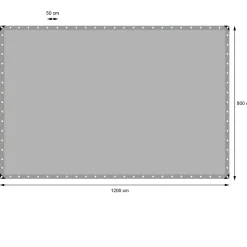 Etendoir À Linge|ECD Germany Bâche de couverture étanche protection en PE avec oeillets 8x12 m 180 g/m² gris