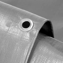 ECD Germany Bâche de couverture étanche protection en PE avec oeillets 1,5x6 m 260 g/m² gris