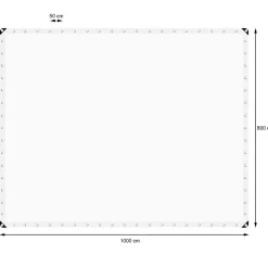 ECD Germany Bâche de couverture étanche protection en PE avec oeillets 8x10 m 260g/m² blanc