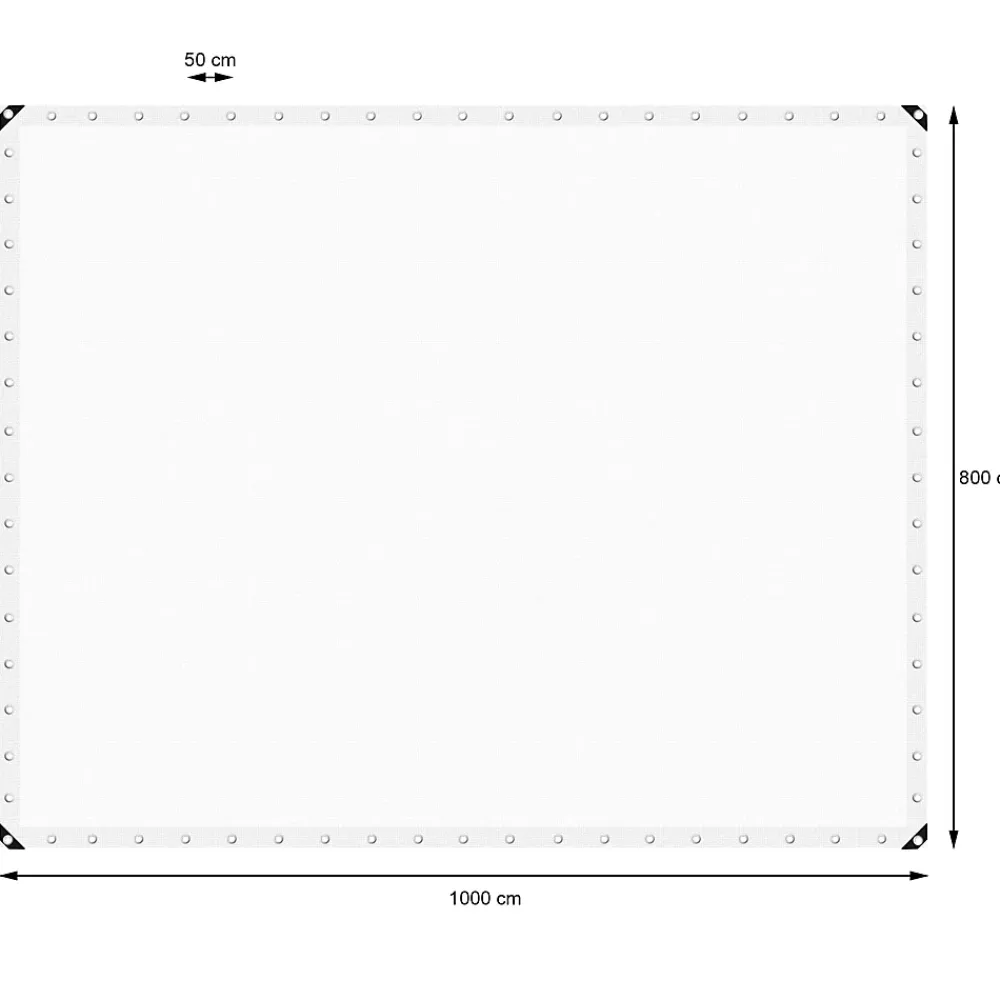 ECD Germany Bâche de couverture étanche protection en PE avec oeillets 8x10 m 260g/m² blanc