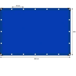 ECD Germany Bâche de couverture étanche protection en PE avec oeillets 2x3 m 260 g/m² bleu