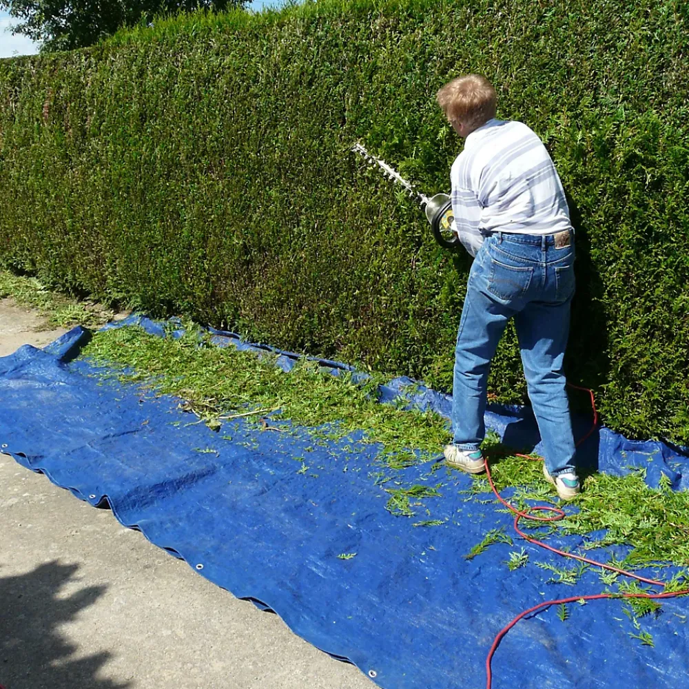 ECD Germany Bâche de couverture étanche protection en PE avec oeillets 2x3 m 260 g/m² bleu