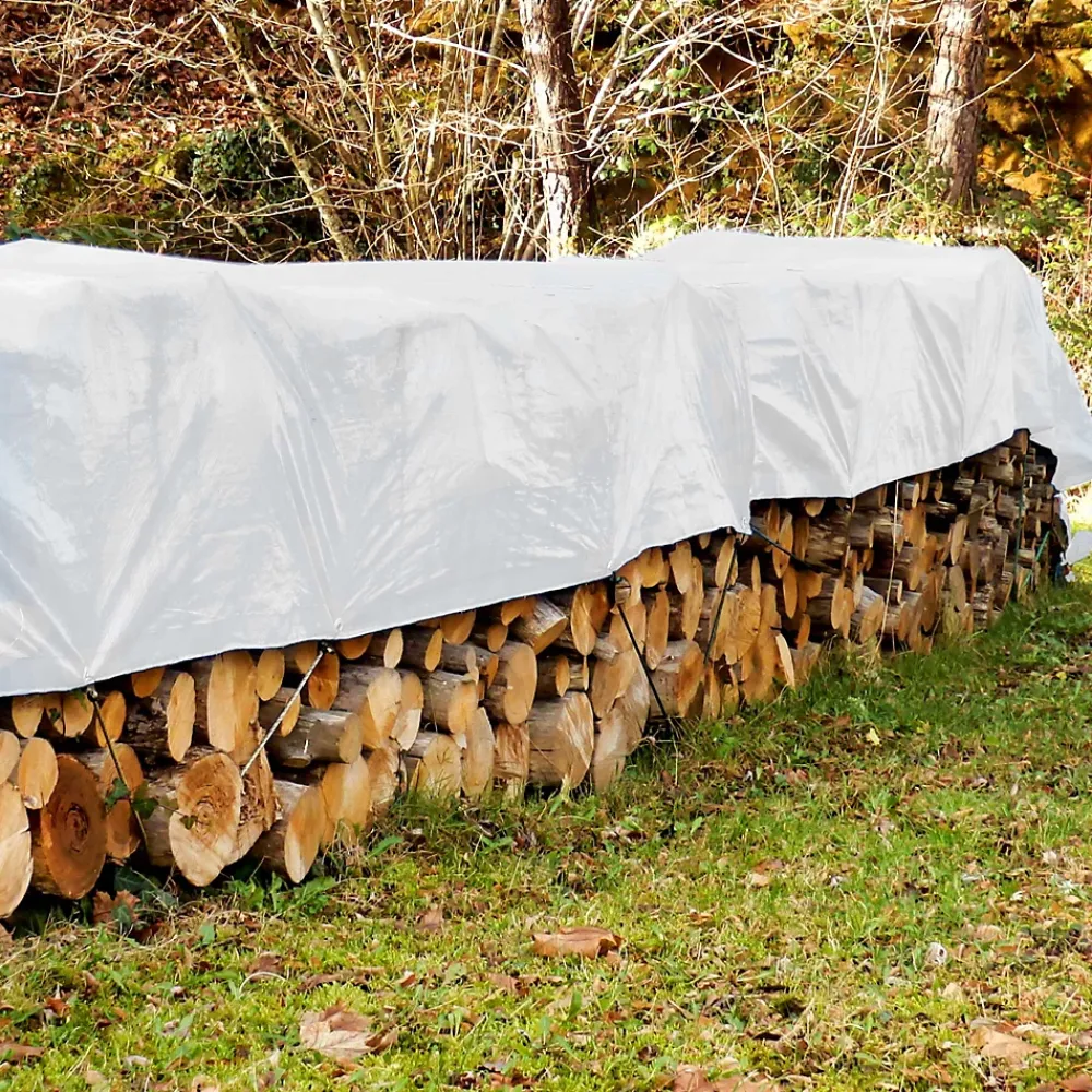Etendoir À Linge|ECD Germany Bâche de couverture étanche protection en PE avec oeillets 1,5x12m 260g/m² blanc