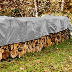 Etendoir À Linge|ECD Germany Bâche de couverture étanche protection en PE avec oeillets 1,5x12m 260 g/m² gris
