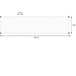 Etendoir À Linge|ECD Germany Bâche de couverture étanche protection en PE avec oeillets 1,5x6 m 260g/m² blanc