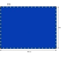 ECD Germany Bâche de couverture étanche protection en PE avec oeillets 6x8 m 260 g/m² bleu