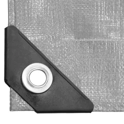ECD Germany Bâche de couverture étanche protection en PE avec oeillets 6x12 m 180 g/m² gris
