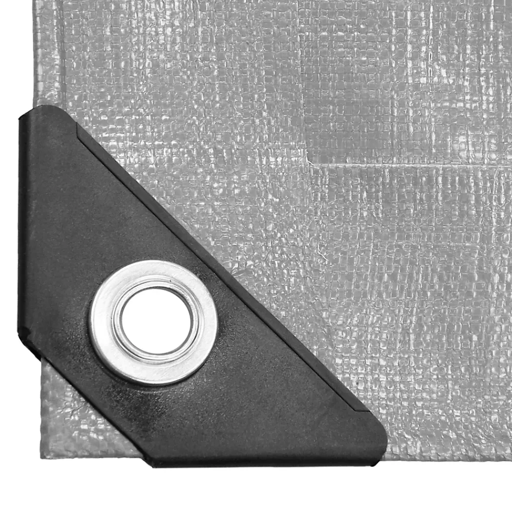 ECD Germany Bâche de couverture étanche protection en PE avec oeillets 6x12 m 180 g/m² gris