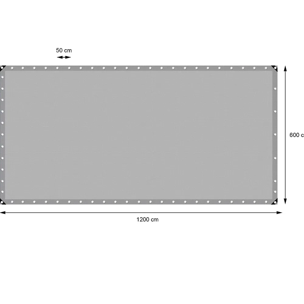 ECD Germany Bâche de couverture étanche protection en PE avec oeillets 6x12 m 180 g/m² gris