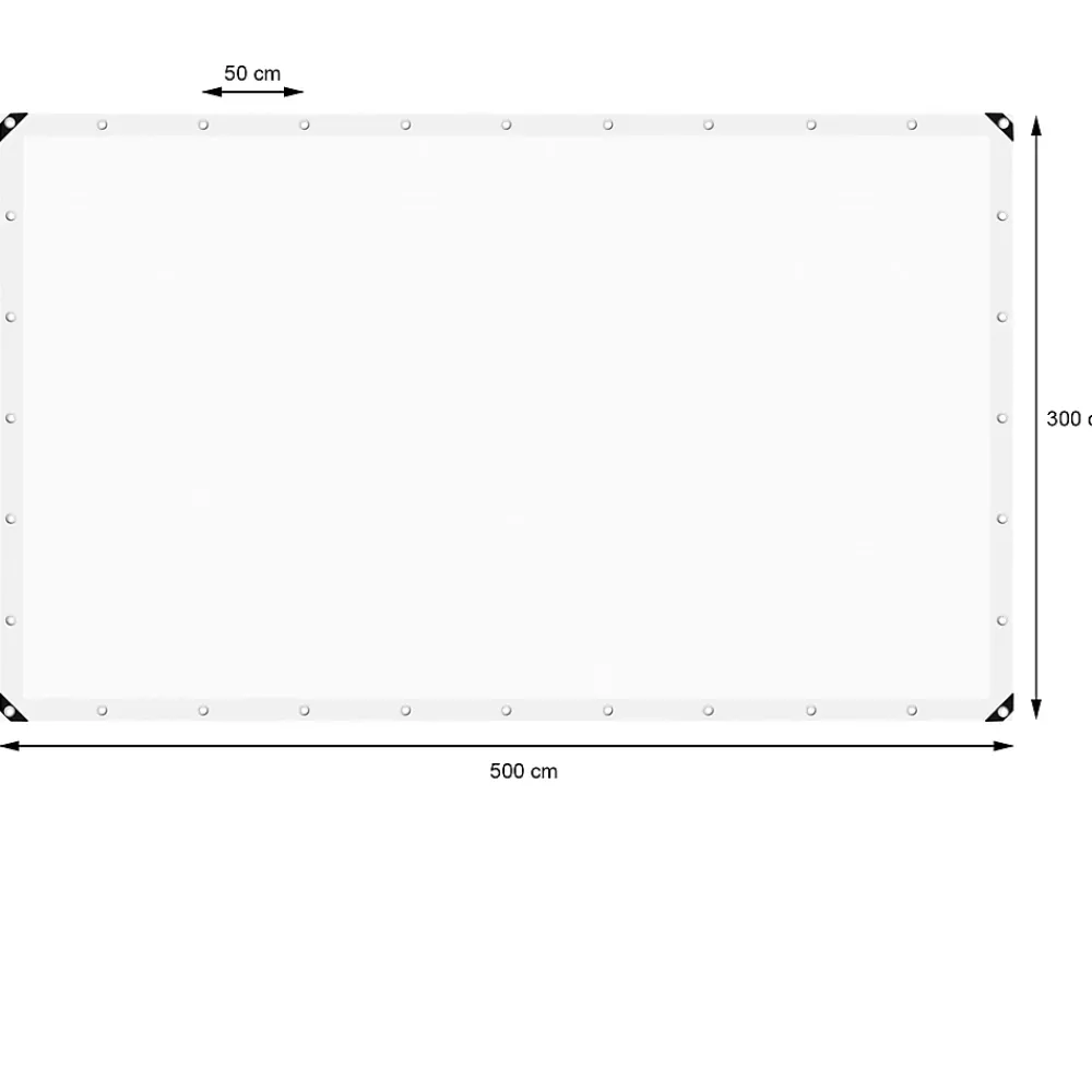ECD Germany Bâche de couverture étanche protection en PE avec oeillets 3x5 m 260g/m² blanc