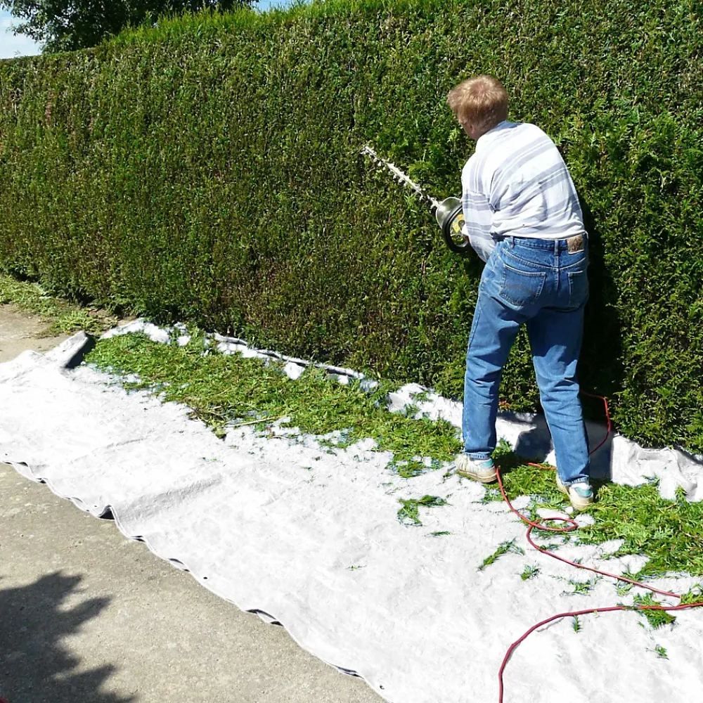ECD Germany Bâche de couverture étanche protection en PE avec oeillets 3x5 m 260g/m² blanc