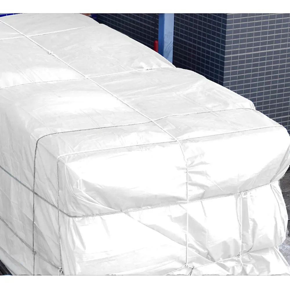 ECD Germany Bâche de couverture étanche protection en PE avec oeillets 3x5 m 260g/m² blanc