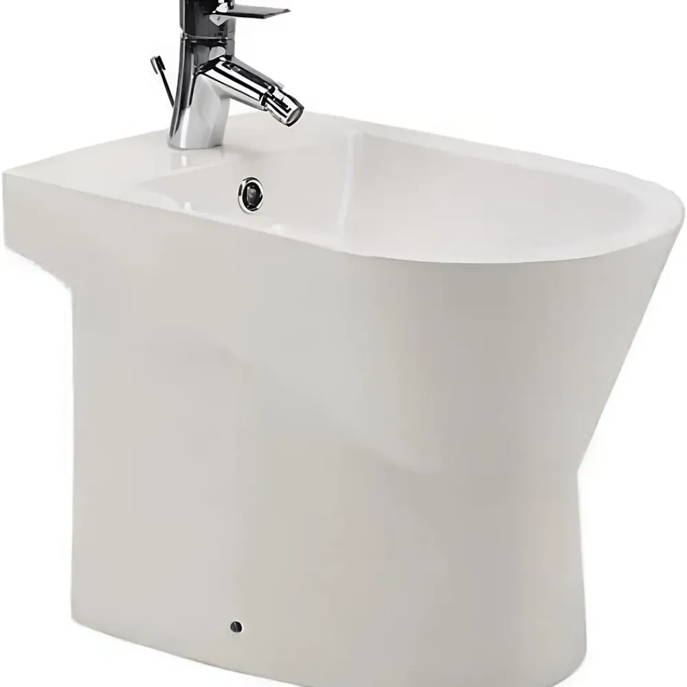 Bidet|Sanindusa Bidet à poser au sol céramique traditionnelle UrbY 55x35 blanc (robinet et vidage non inclus)