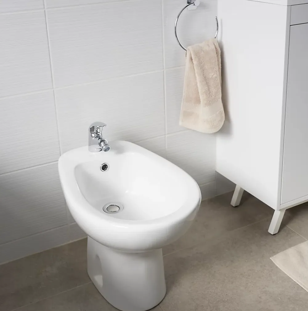 GoodHome Bidet à poser, H.38 x l.35,5 cm, blanc, Baciu