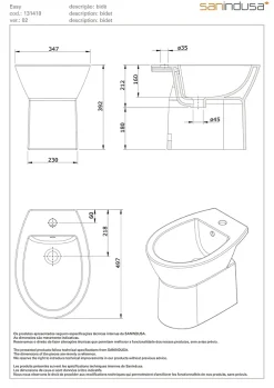 Bidet|Sanindusa Bidet compact gain de place Easy céramique traditionnelle a poser au sol blanc