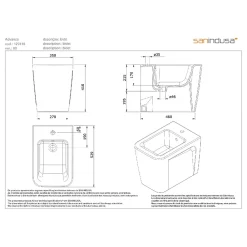 Sanindusa Bidet céramique traditionnelle a poser au sol Advance blanc (robinet et vidage non inclus)