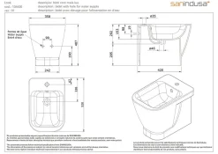 Sanindusa Bidet céramique traditionnelle Look a poser au sol avec trou passage flexible blanc