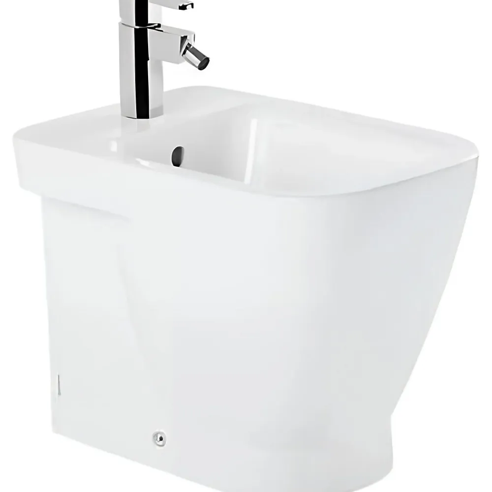 Bidet|Sanindusa Bidet céramique traditionnelle Look a poser au sol blanc (robinet et vidage non inclus)