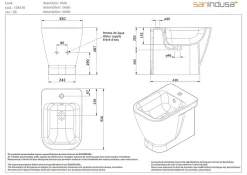 Bidet|Sanindusa Bidet céramique traditionnelle Look a poser au sol blanc (robinet et vidage non inclus)