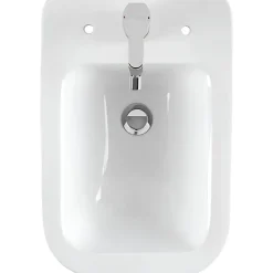 Bidet|Sanindusa Bidet céramique traditionnelle Look avec trous pour abattant blanc (abattant, robinet et vidage non inclus)