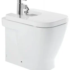 Bidet|Sanindusa Bidet céramique traditionnelle Look avec trous pour abattant blanc (abattant, robinet et vidage non inclus)