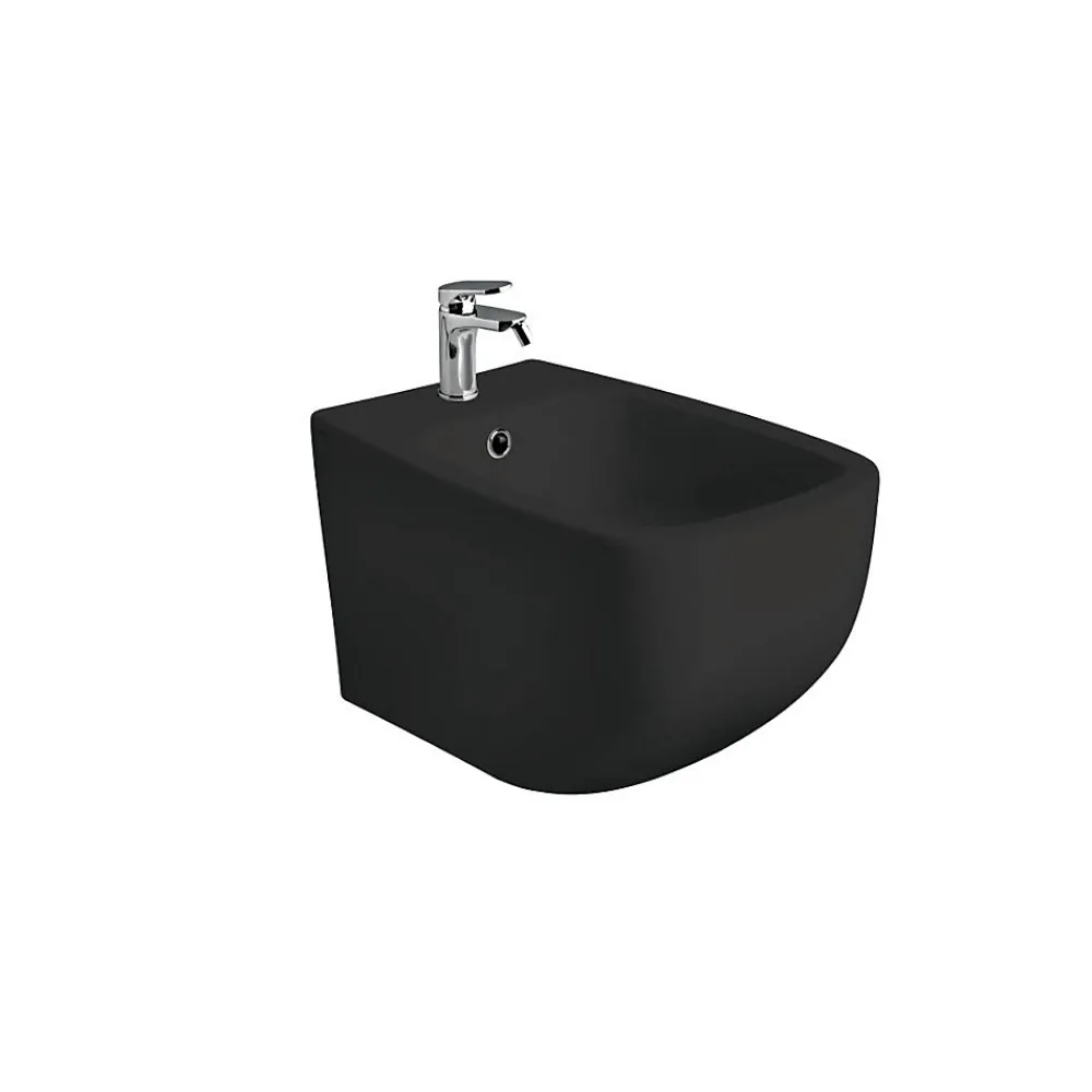 Wc Suspendu|Kiamami Valentina Bidet Et Toilettes Suspendus En Céramique Noir Mat Mozart